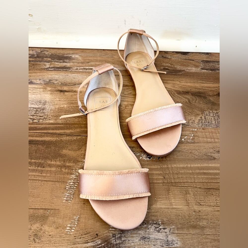 Kaari Blue Cyndi sandals pink satin fabric flat beach vacation resort cruise